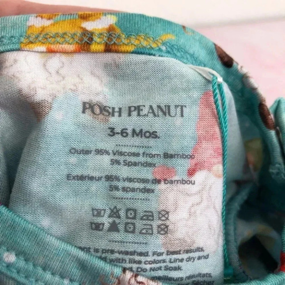 NWT Posh Peanut bubble romper long sleeve gnomey blue size 3-6 months - Picture 5 of 9